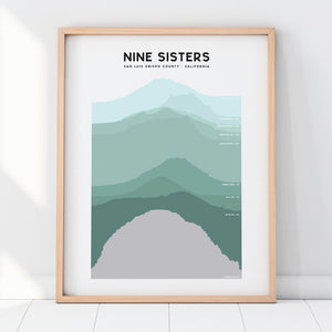 Elevations of Nine Sisters Art Print