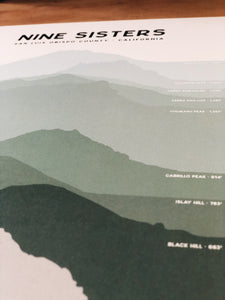 Elevations of Nine Sisters Art Print