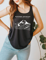 Load image into Gallery viewer, Madonna Mountain Women&#39;s Flowy Racerback Tank Top
